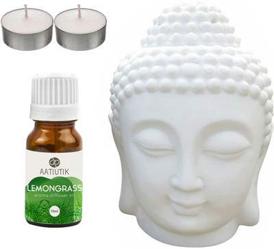 Aatiutik Lemongrass, Tlight Buddha Head Diffuser Set AT-2TL_LG(4 x 2.5 ml)