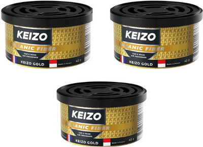 Keizo Gold Car Freshener Diffuser Car Perfume Strong Fiber Air Freshener To Freshen 'up Your Car(3 x 42 ml)