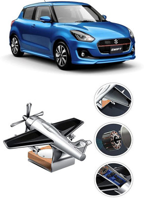 YUNEIK Car Solar Air Freshner Automatic Rotating Diffuser YK_SILVER-SINGLE-FAN-343(100 g)