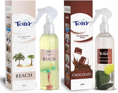 TOBY BEACH , CHOCOLATE AIR FRESHENER PACK OF 2 Spray BEACH , CHOCOLATE AIR FRESHENER(2 x 250 ml)