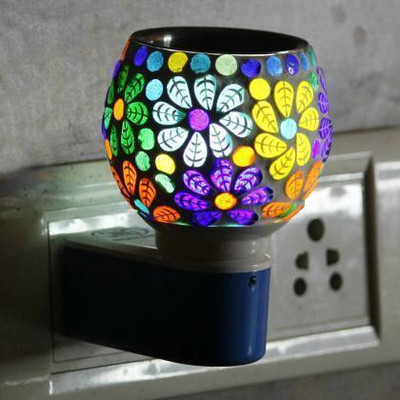 PeepalComm Electrical Oil Camphor Diffuser with On Off Switch Between Burner & Lamp With 1 Aroma Oil, Diffuser Multipurpose Ceramic Electric Kapurdani with Night Lamp Aroma Kapoor Dani (Random Design Will be Sent)(1 Units)