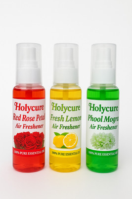 Holycure ROSE, LEMON, MOGRA Spray AIR FRESHENER COMBO OF RED ROSE, LEMON & PHOOL MOGRA 200ML EACH BOTTLE(3 x 200 ml)