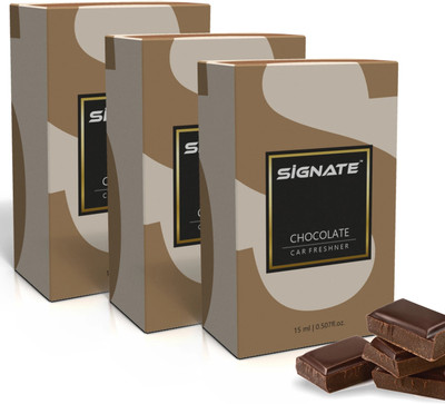 Signate Chocolate Aroma Oil Car Perfume Air Freshener, Long-Lasting Fragrance | Hanging pods | Odor Eliminator for Cars, Office, Home(3 x 15 ml)