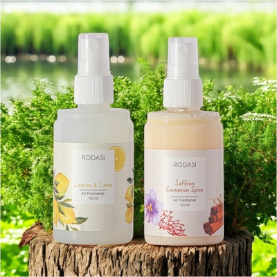 RODASI LEMON LIME SAFFRON CINNAMON Car Freshener Spray RODASSSS_AE_FLLSC100ML(2 x 100 ml)