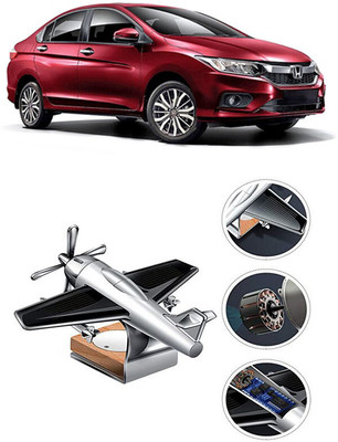 YUNEIK Car Solar Air Freshner Automatic Rotating Diffuser YK_SILVER-SINGLE-FAN-150(100 g)