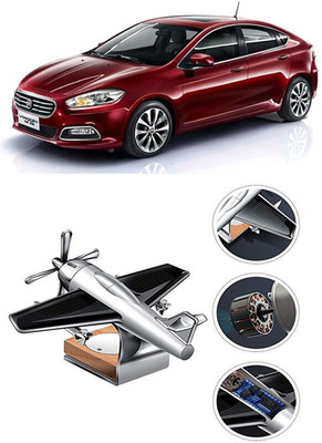 YUNEIK Car Solar Air Freshner Automatic Rotating Diffuser YK_SILVER-SINGLE-FAN-122(100 g)