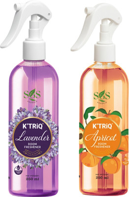 K'TRiQ Home Air Freshener, Lavender & Apricot Fragrance, Room Freshener Combo Pack Spray LAVENDER & APRICOT AIR FRESHENER 500 ML(2 x 250 ml)