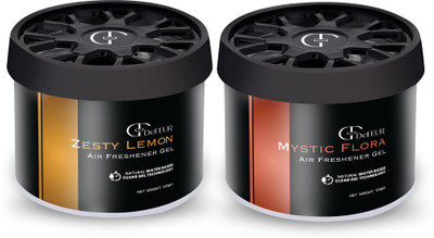 DeFEUR Mystic Flora & Zesty Lemon Car Freshener Diffuser Gel Car Perfume Gel(2 x 120 g)