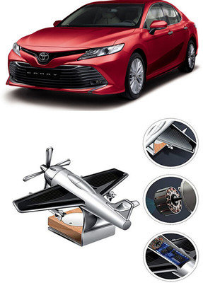 YUNEIK Car Solar Air Freshner Automatic Rotating Diffuser YK_SILVER-SINGLE-FAN-569(100 g)