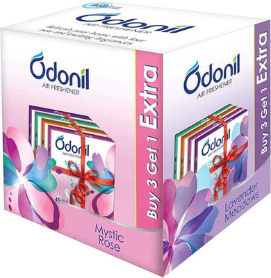 Odonil lavender,, misty rose, jasmine, orchid dew Car Freshener Blocks mtero box(4 x 12.5 g)