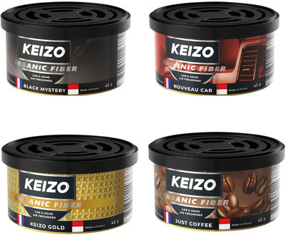Keizo Kiezo Gold/ Nouveau Car/Black Mystery/Just Coffee Car Freshener Blocks KZ/KG/NC/BM/JB/P4(4 x 25 g)