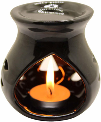 Airroma Ceramic Aroma Oil Burner Black Color Diffuser Oil Burner Black Color(1 Units)