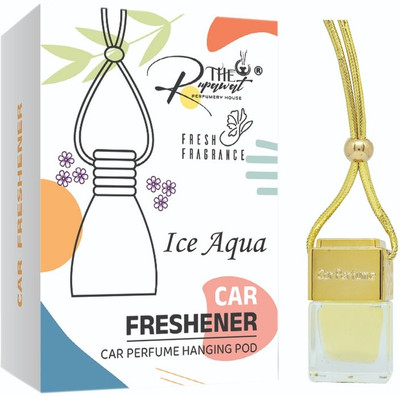 The Rupawat perfumery house Ice Aqua, Premium Hanging Pod Car Freshener Diffuser Premium Car freshener Hanging Pod 10 ML Ice Aqua Car Air Freshener long lasting glass bottle(10 ml)