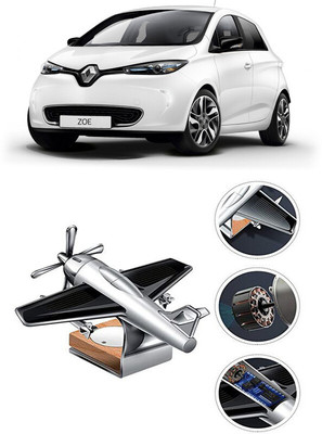 YUNEIK Car Solar Air Freshner Automatic Rotating Diffuser YK_SILVER-SINGLE-FAN-480(100 g)
