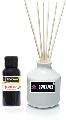 DEVERAUX jasmine Diffuser Set Reed Diffuser Set (50 ml Jasmine )(1 Units)