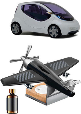 YUNEIK Car Solar Air Freshner Automatic Rotating Diffuser YNK-BLACK-SINGLE-FAN-537(100 g)