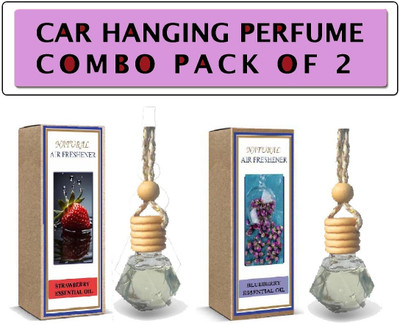 WINKCART Car Air Freshener Hanging Pod Combo Long-Lasting & Fruity Fragrance Diffuser, Aroma Oil Blueberry & Strawberry Car Air Freshener – Natural Essential Oil Hanging Diffuser Combo (Pack of 2) | Long-Lasting & Fruity Aroma(2 x 10 ml)