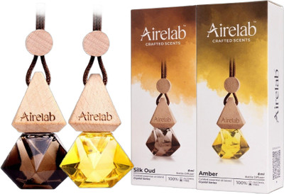Airelab Silk Oud, Amber Car Freshener Diffuser Silk Oud, Amber(2 x 8 ml)