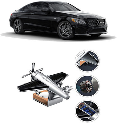 YUNEIK Car Solar Air Freshner Automatic Rotating Diffuser YK_SILVER-SINGLE-FAN-368(100 g)
