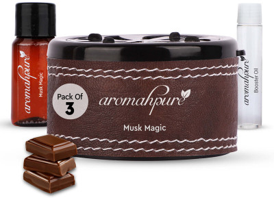 Aromahpure Dashboard Car Perfume with Classic Miniature Fragrance Oil |Musk Magic Car Freshener Diffuser Set AP-DASHBOARD-CLASSIC-MAGIC-MUSK-50-GR(3 x 50 g)