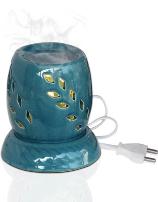 LANDSLIDE Ceramic Matka Shape Electric, Burner with Mirchi Bulb, Green 4.75 Inch Diffuser Set PSI-MATKAELCT-AROMABURNR-GREEN-FC(50 ml)