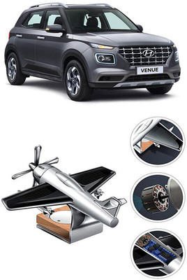 YUNEIK Car Solar Air Freshner Automatic Rotating Diffuser YK_SILVER-SINGLE-FAN-205(100 g)