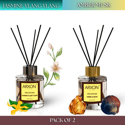 Arxon Luxury Jasmine Ylang Ylang & Amber Musk Reed Diffuser Pack 2 Diffuser Set Jasmine Ylang Ylang & Amber Musk Reed Diffuser Pack 2(2 x 50 ml)