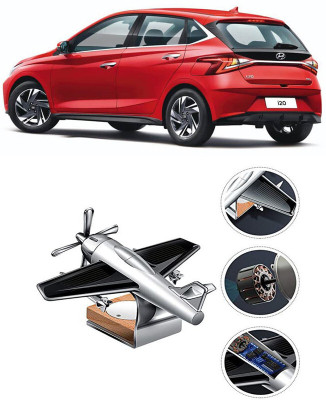 YUNEIK Car Solar Air Freshner Automatic Rotating Diffuser YK_SILVER-SINGLE-FAN-176(100 g)