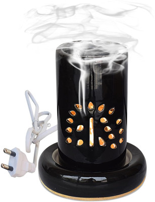 LANDSLIDE Ceramic Round Shape Electric, Burner 8.5 Inch, Black, With 40watt Bulb Diffuser PSI-ROUND-BLACKBIG-ELCTRC-FC(120 ml)