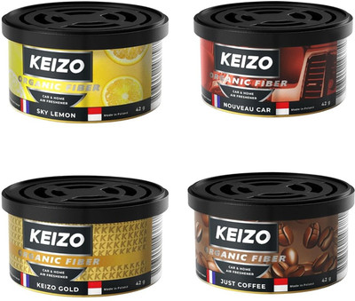 Keizo Just Coffee, Sky Lemon, Kiezo Gold, Nouveau Car Car Freshener Blocks KZ/JC/SL/KG/NC/P4(4 x 25 g)