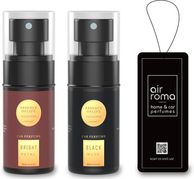 Airroma Black Musk, Bright Petal Car Freshener Spray Long-lasting Premium Car Perfume Air Freshener Scent(2 x 60 ml)