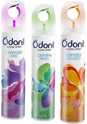 Odonil - Spray (Pack of 3) Rose GARDEN/Sandal BOUQUET/Lavender MIST -220ml each Spray(3 x 73.33 ml)