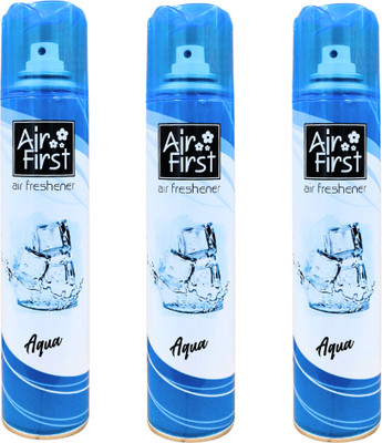 Air first Room Spray Air Freshener Combo Pack of 3 (300ml + 300ml + 300ml) Aqua Car Freshener Spray Air Freshener(3 x 300 ml)