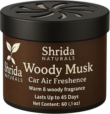 Shrida Woody Musk Diffuser Woody Musk Car Air Freshener Gel (60g) | Ultra Luxury Car Perfume & Odor Remover | Natural Car Fragrance Diffuser for Dashboard & Vents(60 g)