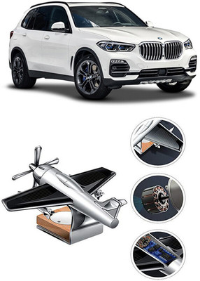 YUNEIK Car Solar Air Freshner Automatic Rotating Diffuser YK_SILVER-SINGLE-FAN-75(100 g)