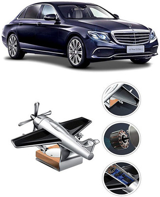 YUNEIK Car Solar Air Freshner Automatic Rotating Diffuser YK_SILVER-SINGLE-FAN-378(100 g)