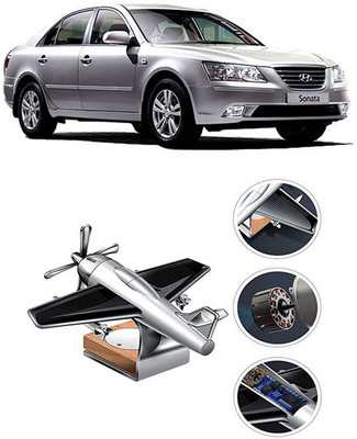 YUNEIK Car Solar Air Freshner Automatic Rotating Diffuser YK_SILVER-SINGLE-FAN-200(100 g)