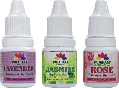Pujahaat Rose, Jasmin, Lavender Aroma Oil, Fridge Freshener, Potpourri, Refill Rose jasmin lavender combo(3 x 5 ml)