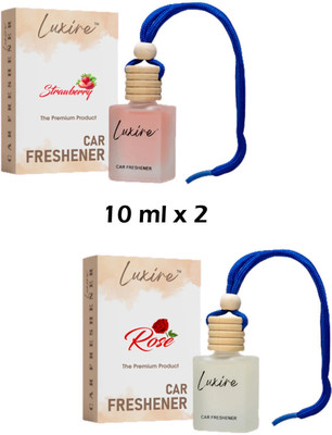 LUXIRE STRAWBERRY Car Freshener Diffuser STRAWBERRY & ROSE Car Freshener (Pack of 2)(2 x 10 ml)