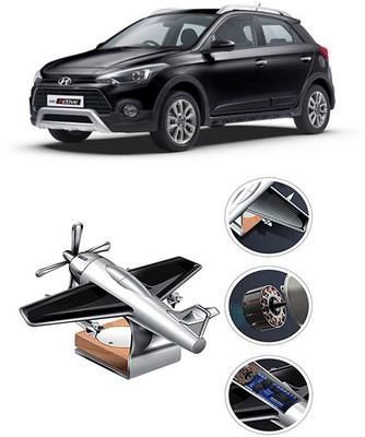 YUNEIK Car Solar Air Freshner Automatic Rotating Diffuser YK_SILVER-SINGLE-FAN-187(100 g)
