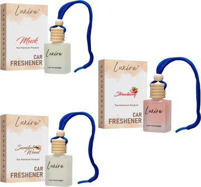 LUXIRE MUSK,SANDALWOOD,STRAWBERRY Car Freshener Diffuser MUSK & SANDALWOOD & STRAWBERRY(3 x 3.33 ml)
