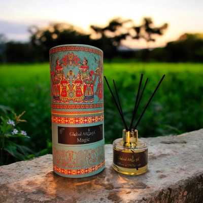 GLOBAL AROMA Reed Diffuser Set Magic Fragrance Diffuser Set R-SET120ML-MAGIC-B-FIBER(120 ml)