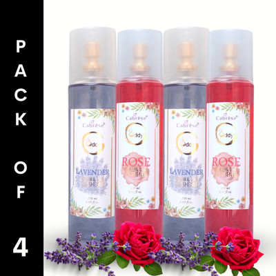 CABRESE Rose, lavender Spray ODDY ROOM AIR FRESHENER(4 x 250 ml)