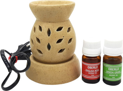 oberlo rose,leomgrass Diffuser Set Electric Aroma Diffuser/Burner Matt White Aroma Diffuser, Fragrance (rose, lemongrass,)(2 x 0.5 Units)