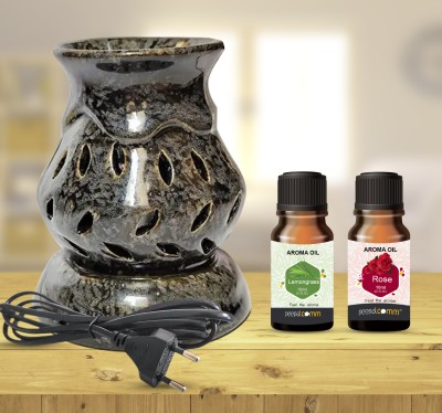 PeepalComm S7 Handcrafted Ceramic Electric Fragrance Diffuser Oil Burner With 20ml Aroma Oil, Diffuser Set, Refill(20 ml)