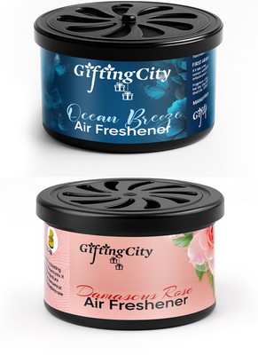 Enew Damascus Rose & Ocean Breeze Diffuser Set Refresh Drive Car Gel Air Freshener - Ocean Breeze & Damascus Rose - 2 Pack(2 x 60 ml)
