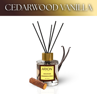 Arxon Luxury Cedarwood Vanilla Reed Diffuser for Home and Office Fragrance Diffuser Cedarwood Vanilla Reed Diffuser for Home and Office Fragrance(50 ml)