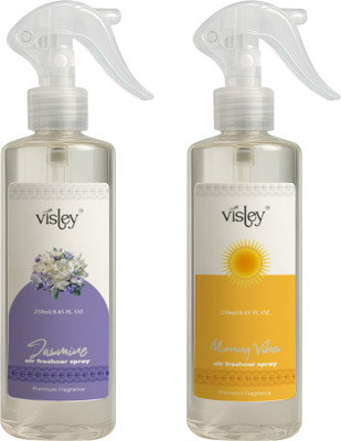 Visley Transform Your Space Into A Fragrant Paradise Spray Jasmine + Morning Vibes Air Freshener(2 x 250 ml)