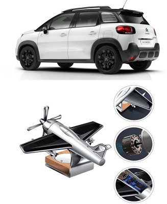 YUNEIK Car Solar Air Freshner Automatic Rotating Diffuser YK_SILVER-SINGLE-FAN-95(100 g)