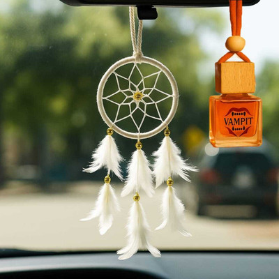 VAMPIT Citrus Car Freshener with white dream catcher for car, LongLasting fragance Diffuser Citrus 003 with white dream catcher(12 ml)